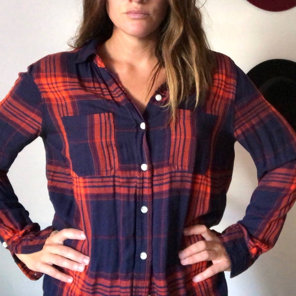 Button up plaid shirt